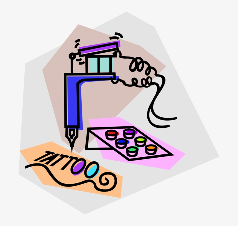 Vector Illustration Of Tattoo Machine Hand-held Device, transparent png #8393357