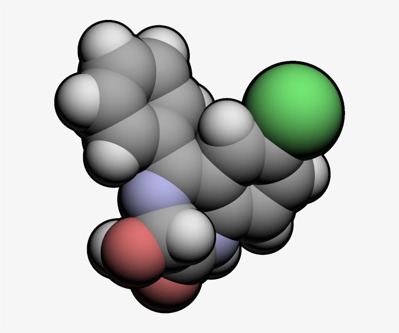 File - Oxazepam3d - Oxazepam, transparent png #8394348