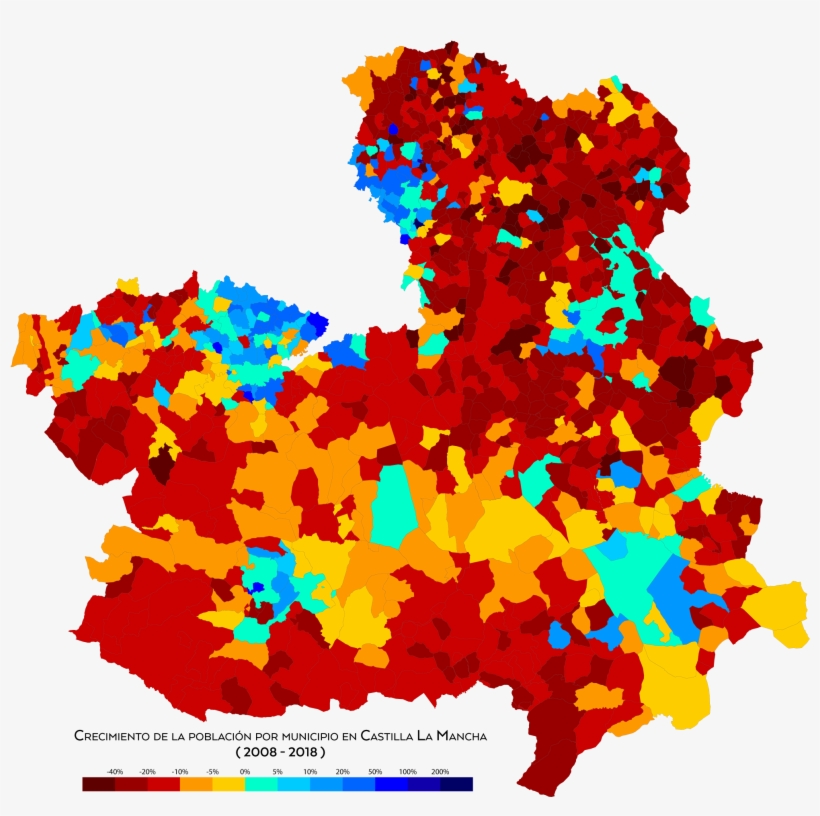 Castilla La Mancha Crecimiento 2008 2018 - Comarcas Ciudad Real, transparent png #8394595