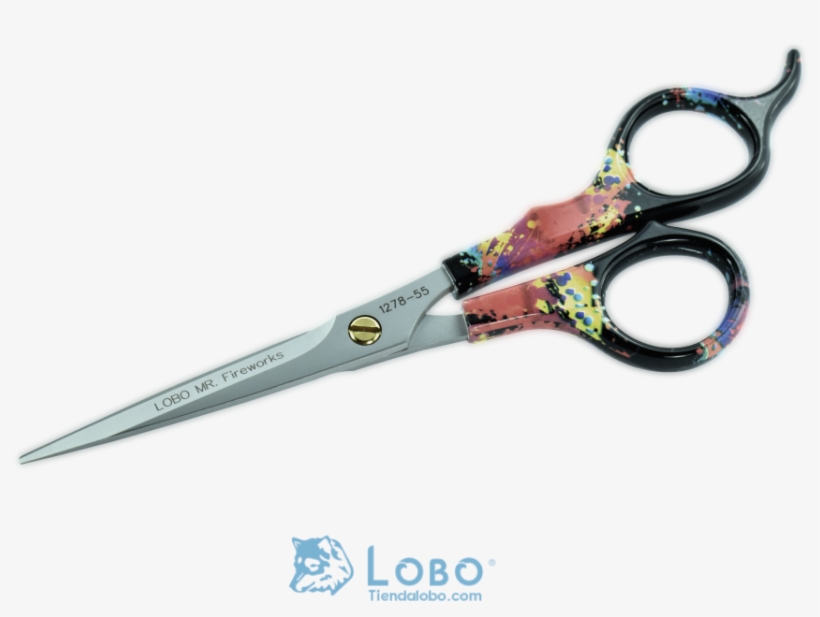 Tijera Estilista Microdentada Fuegos Artificiales Acero - Scissors, transparent png #8394766