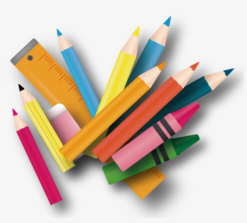 Colored Pencil Stationery Pencils Transprent Png Free - Objetos De Papeleria Png, transparent png #8395419