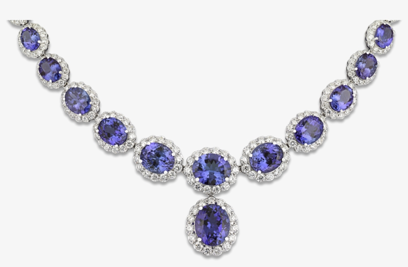 Tanzanite And Diamond Necklace, - Jade Designer Chinese Jewellery, transparent png #8396685