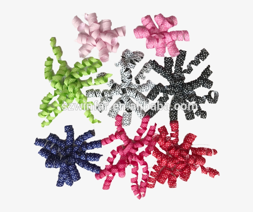 New Design Sheer Compound Christmas Curly Ribbon Bows - Artificial Flower, transparent png #8397622