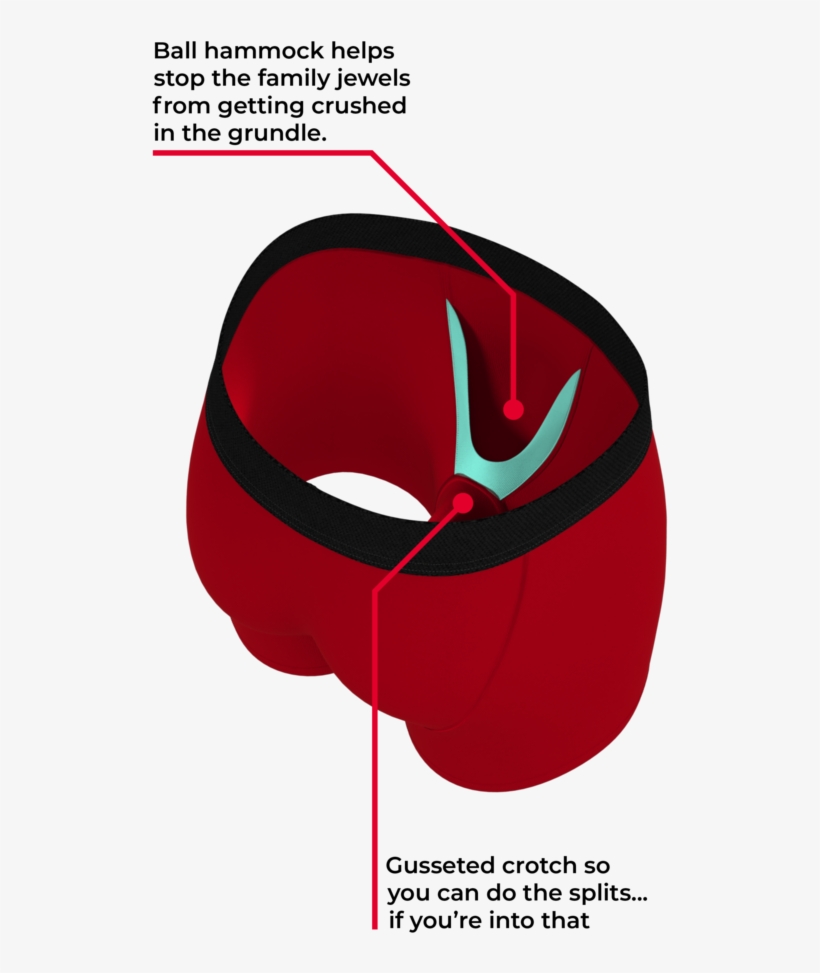 Red Ball Hammock Boxer Briefs For Men - Illustration, transparent png #8398310