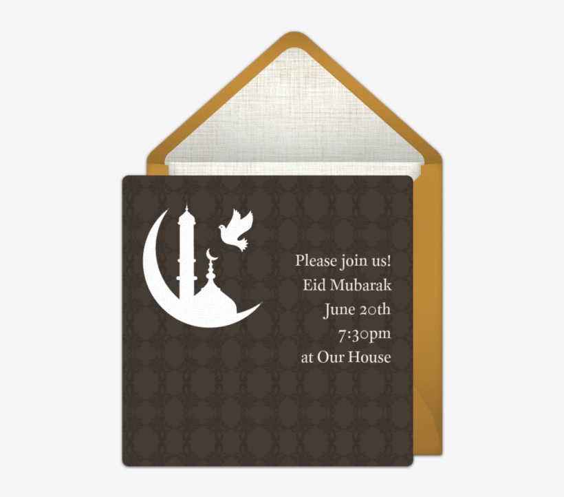 Eid Mubarak Online Invitation - Sign, transparent png #8398376