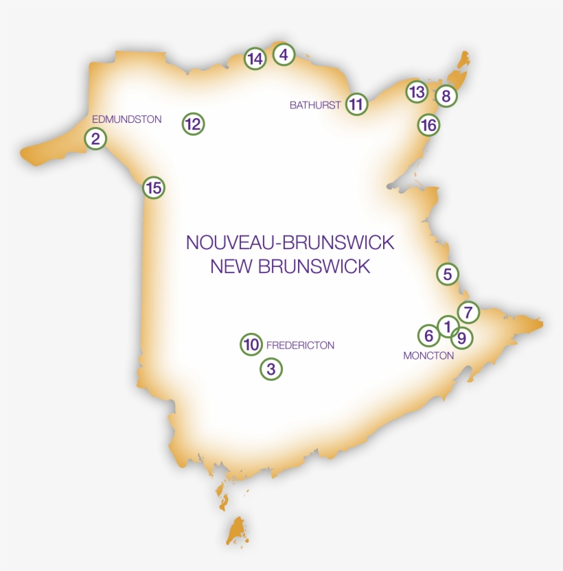 Carte Nb Numérosmod2017 - Map Of New Brunswick, transparent png #8398565