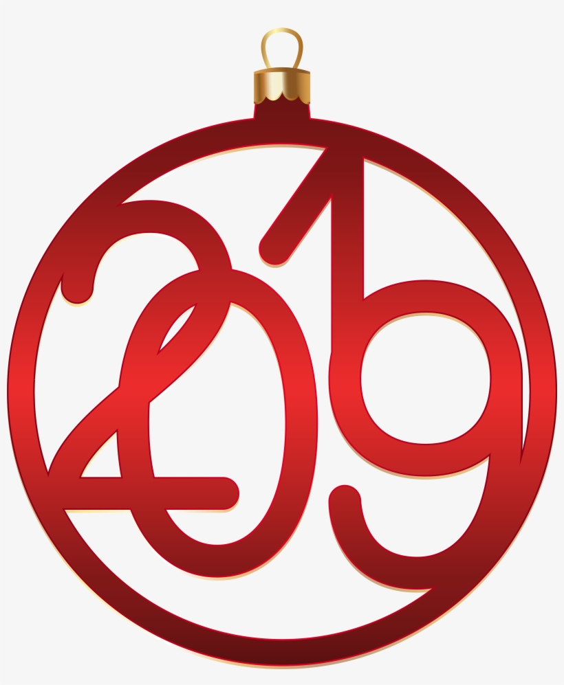 2019 Red Christmas Ball Png Clip Art, transparent png #8398810