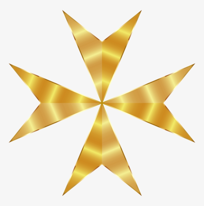 Maltese Cross Christian Cross Gold Bolnisi Cross - Gold Maltese Cross Png, transparent png #8398913