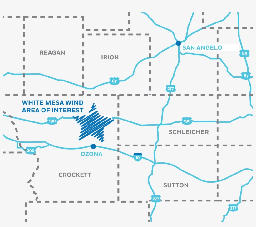 Big Bend Map F-01 White Mesa Wind Project Profile - Map, transparent png #8399638