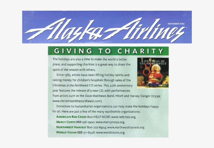 2005 Christmas In The Northwest In Alaska Airlines - Alaska Airlines, transparent png #840284