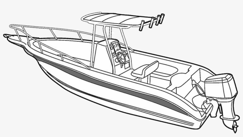 Drawn Yacht Speed Boat - Speed Boat Line Drawing - Free