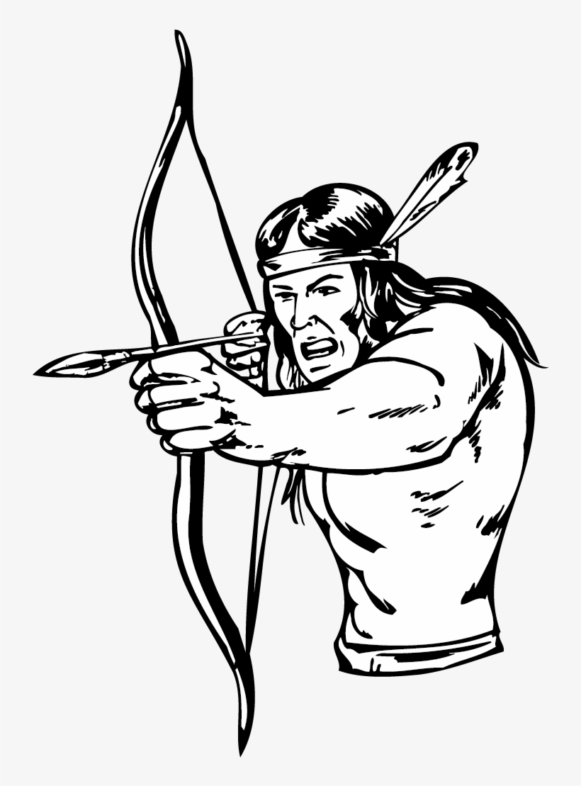 Clipart Transparent Download Bow And Arrow Indigenous - Native American Bow And Arrow Drawing, transparent png #841034