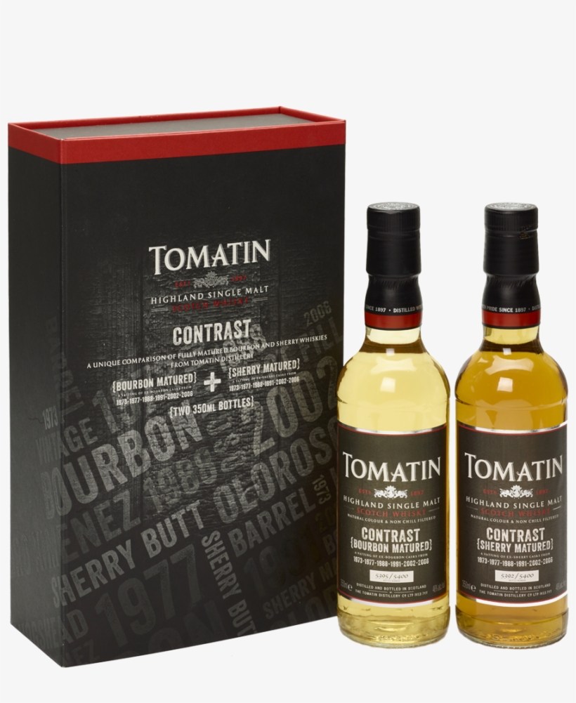 Contrast Box & Bottles - Tomatin Contrast Single Malt Whisky, transparent png #841233