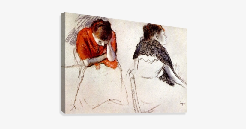 Two Women Seated By Degas Canvas Print - Alpha Hardbound Sketchbook 9x6, transparent png #842734