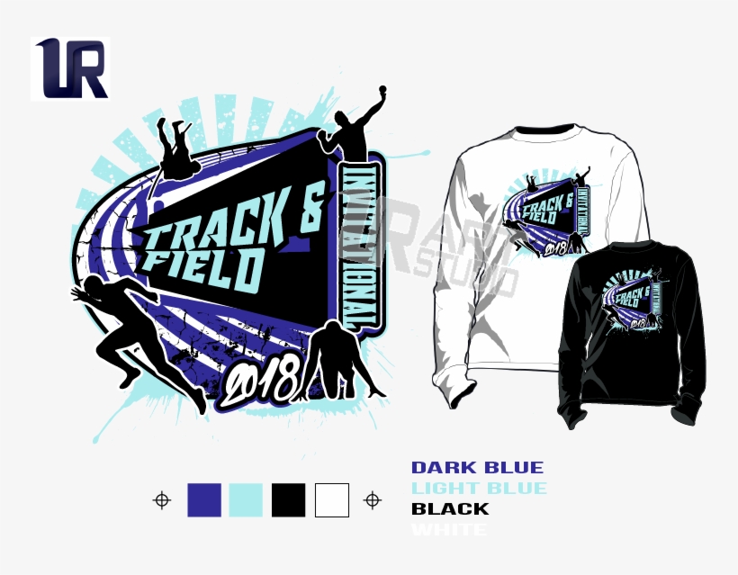 Track & Field Invitational Tshirt Vector Design Separated - Track And Field Shirt Designs, transparent png #842885