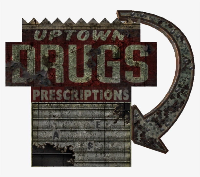 Neon Sign Uptown Drugs - Poster, transparent png #843354