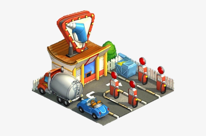 Gas Station - Gas Station Cartoon Png, transparent png #843787