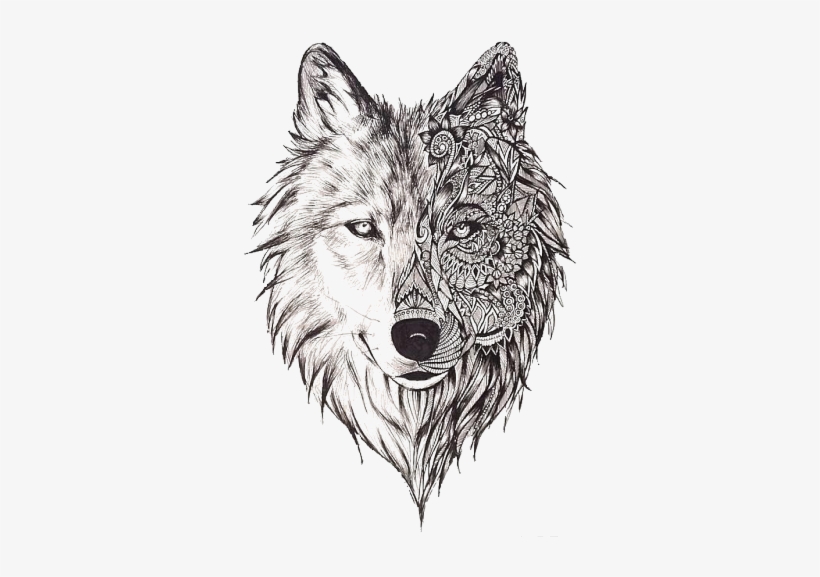 Bilderesultat For Mandala Wolf Tattoo - Wolf Face Tattoo, transparent png #843788