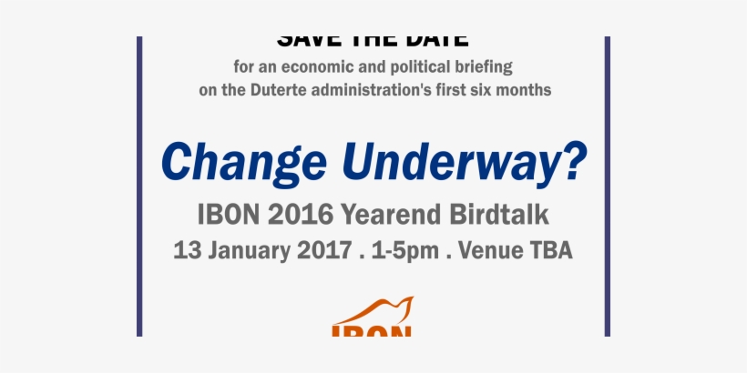 Change Underway The Ibon 2016 Yearend Birdtalk - Printing, transparent png #843986