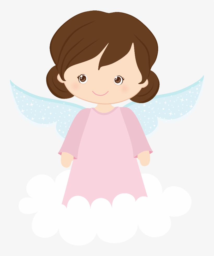 Pink Angel Cliparts - Menina Anjinho Batizado, transparent png #844026