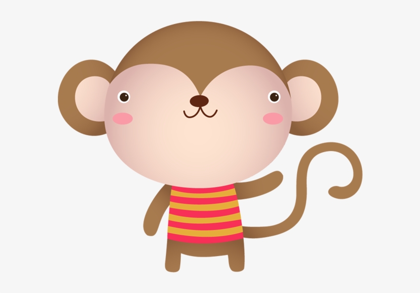Cute Cartoon Monkey Waving Hand - Portable Network Graphics, transparent png #844411