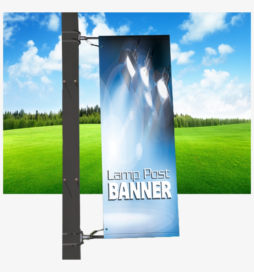 Banner Supplied With Lamp-post Brackets - Lamp Post With Banner, transparent png #844474