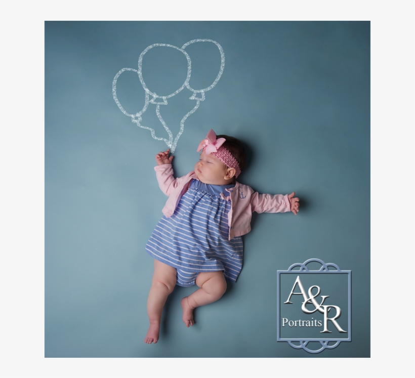 Baby Girl Asleep With Balloons, transparent png #844568