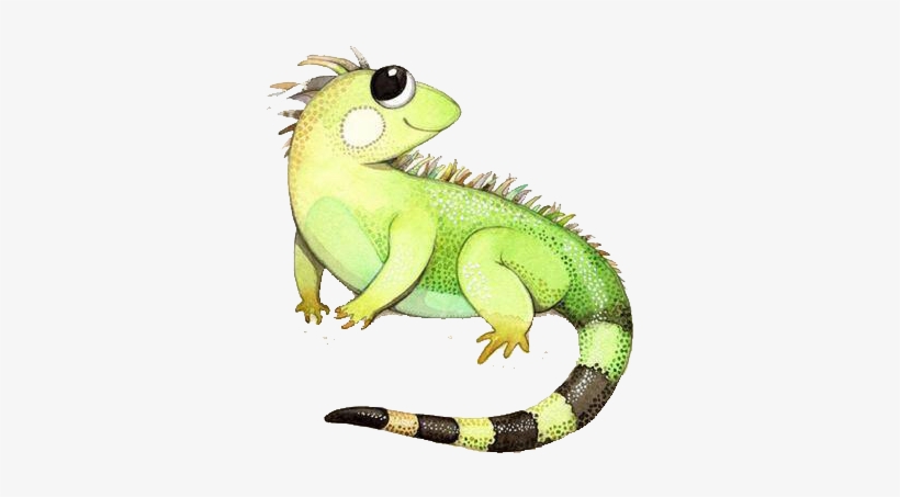 Iguana Lizard Illustration Chameleon Png Free Library - Cute Lizard Drawing, transparent png #844821