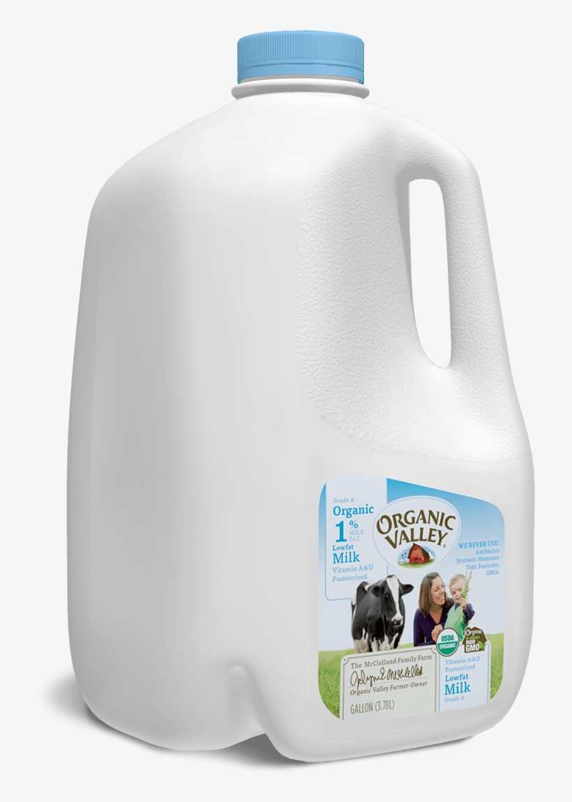 Milk Gallon Png - Organic Valley 1% Lowfat Milk - 64 Fl Oz Carton, transparent png #844917