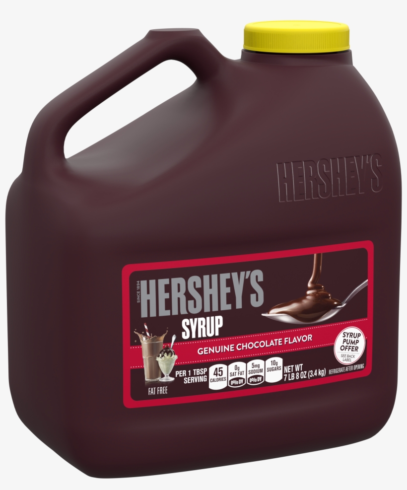 Hershey's, Milk Chocolate Syrup Jug, 120 Oz - Hersheys Syrup, Genuine Chocolate Flavor - 24 Oz, transparent png #845036