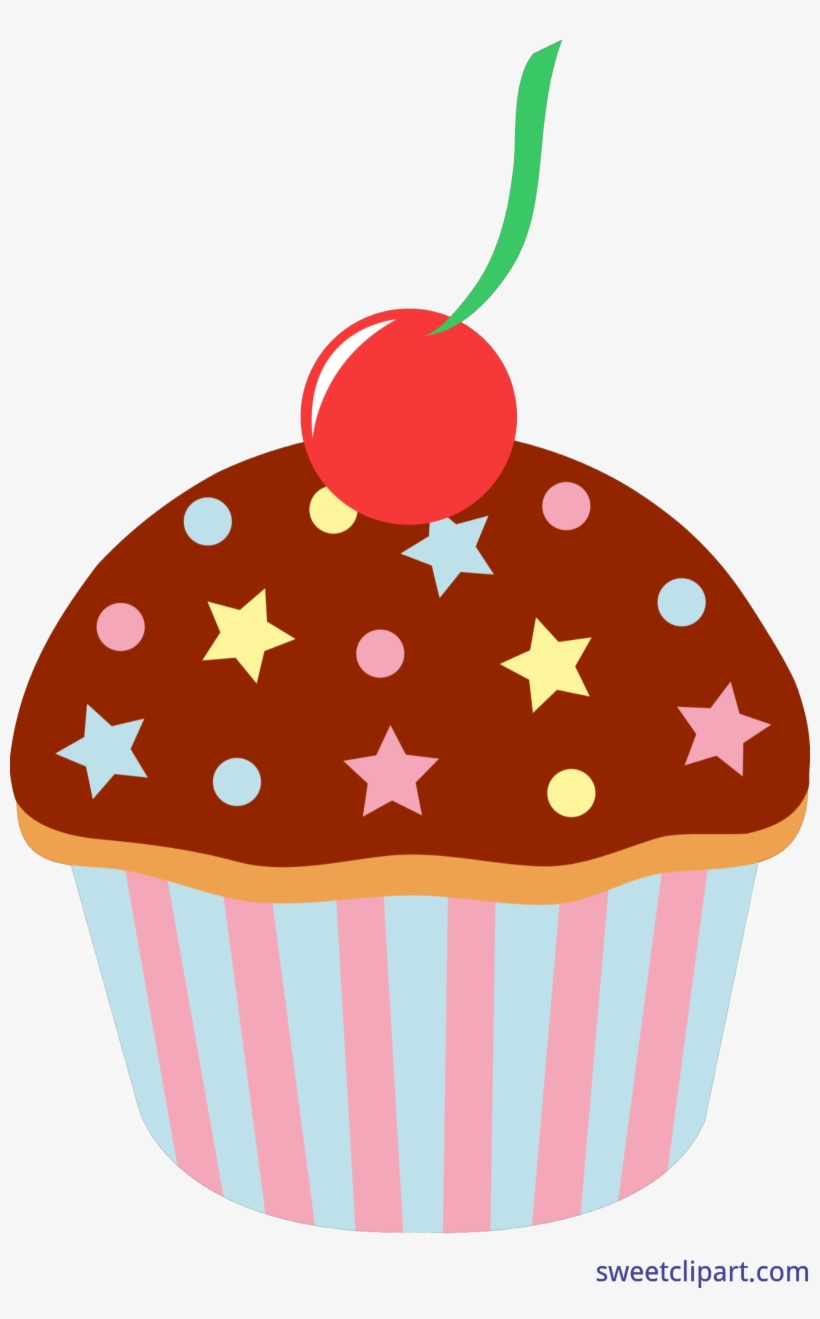 Chocolate Cupcake With Sprinkles Clip Art Sweet - Cupcake Cartoon Png, transparent png #845462