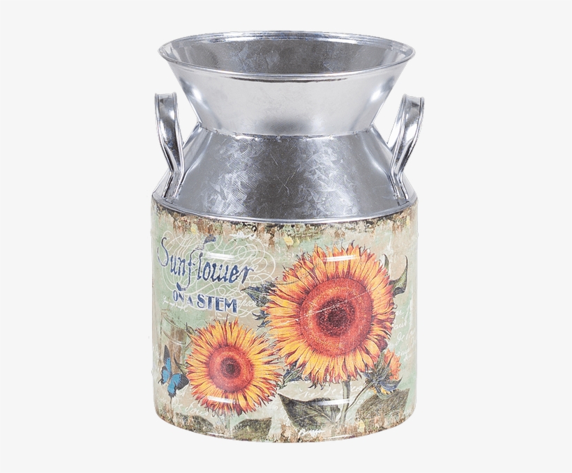 Metal Vintage Sunflower Milk Jug - Jug, transparent png #845775