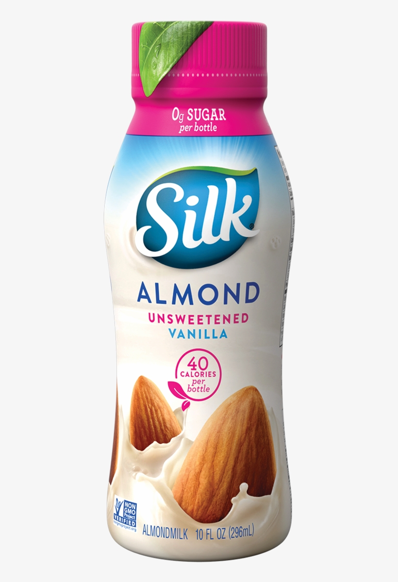 Silk Unsweetened Vanilla Almondmilk Bottle - Silk Almond Unsweetend Vanilla Milk - 4 Pack, 10 Fl, transparent png #845793
