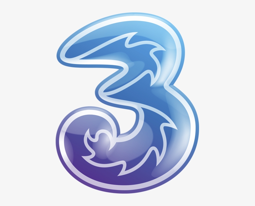 3 Logo Violet Blue - 3 Mobile Logo, transparent png #846449