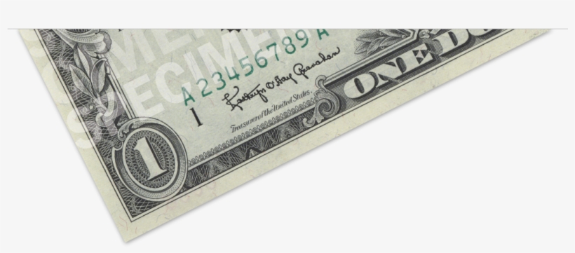 1963 $1 Raised Printing - Dollar Bill, transparent png #846552