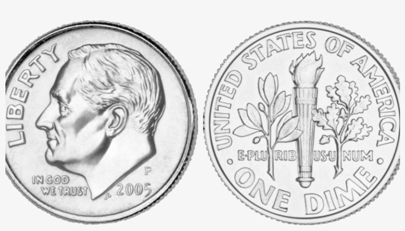 Dimes In A Dollar - Dime Cent, transparent png #846804