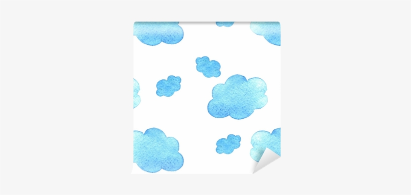 Blue Watercolor Clouds Background - Drawing, transparent png #848009