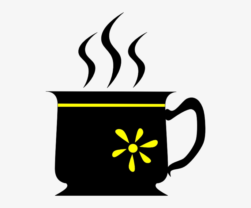 How To Set Use Black Cup With Yellow Flower Icon Png, transparent png #848345