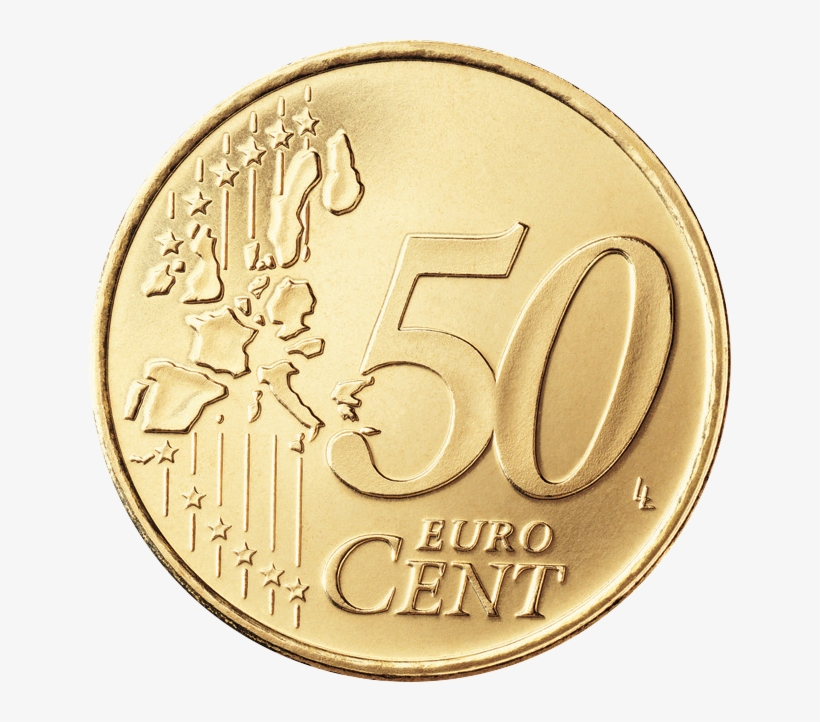 Double Sided 50 Cent Euro Coin [50c Euro] Heads On, transparent png #848657