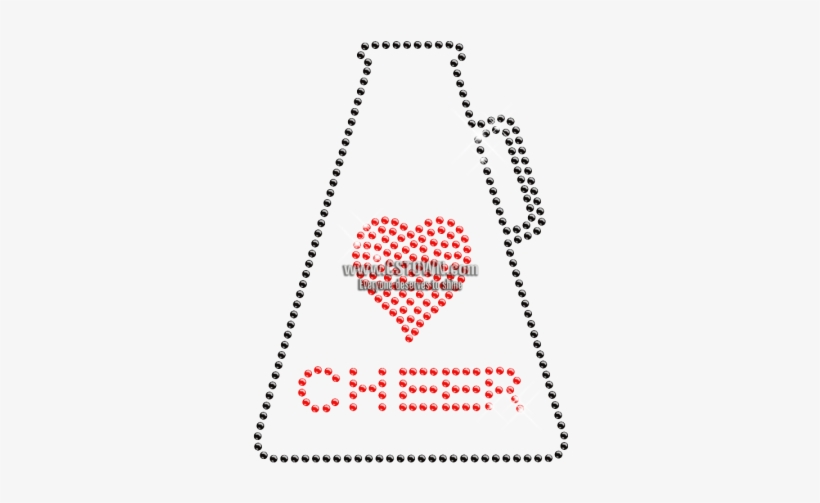 Rhinestone Cheer Megaphone Iron On Bling Transfer Heart Free Transparent Png Download Pngkey