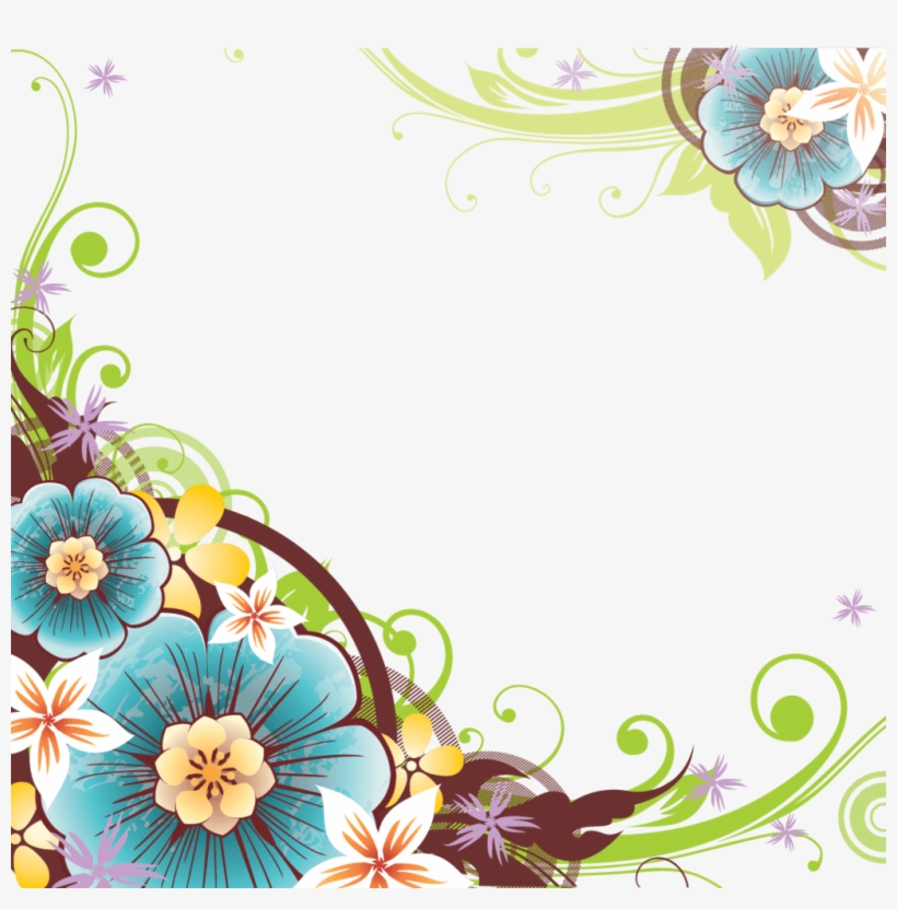 Flower Corner Png - Flower Vector Border Png, transparent png #849295