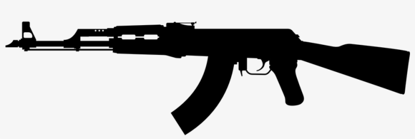 Guns Silhouette Cliparts - Ak 47 Silhouette, transparent png #849466