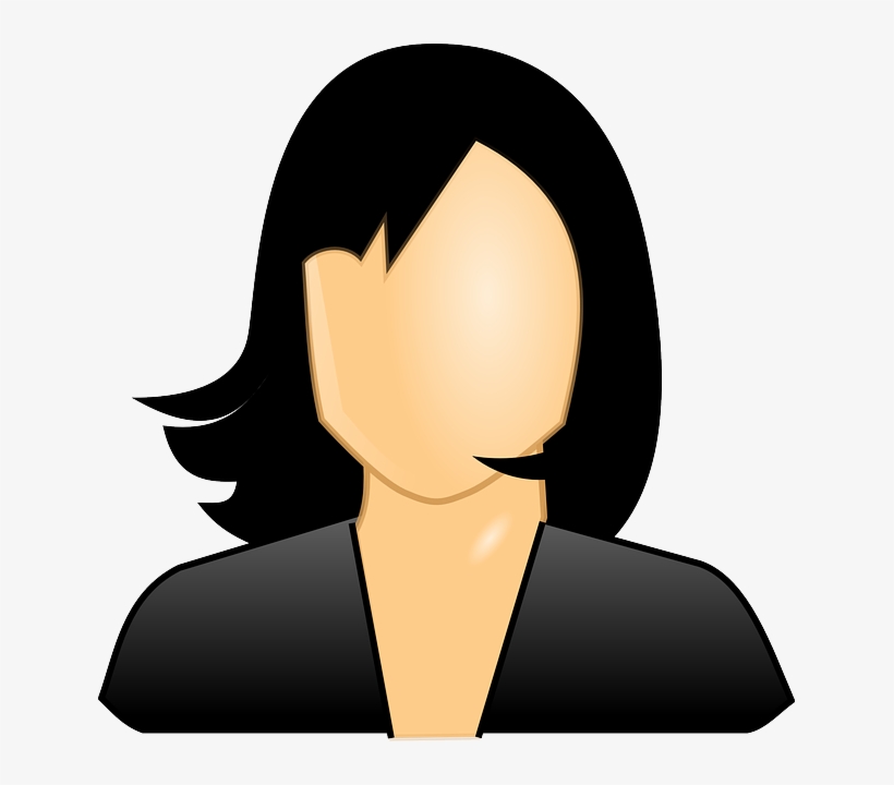 Black Hair Lady Clip Art At Clker - Black Hair Clipart, transparent png #849470
