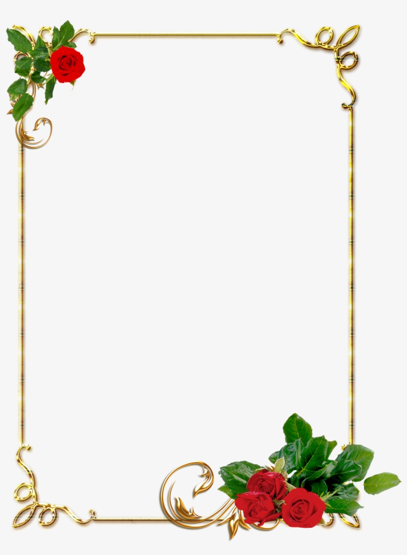 Page Borders, Frames Png, Wallpaper Backgrounds, Cartoon - Molduras De Rosas Vermelhas Png, transparent png #849669