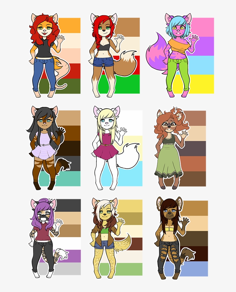 A Portion Of My Anthro Characters - Anthro Ref Base Transparent, transparent png #8400322