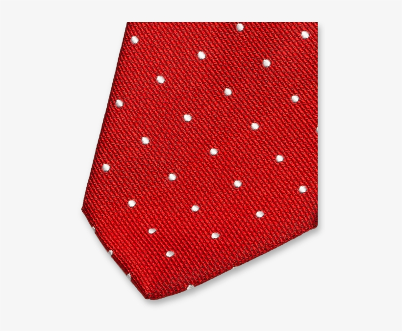 Red Tie With White Dots - Polka Dot, transparent png #8400674