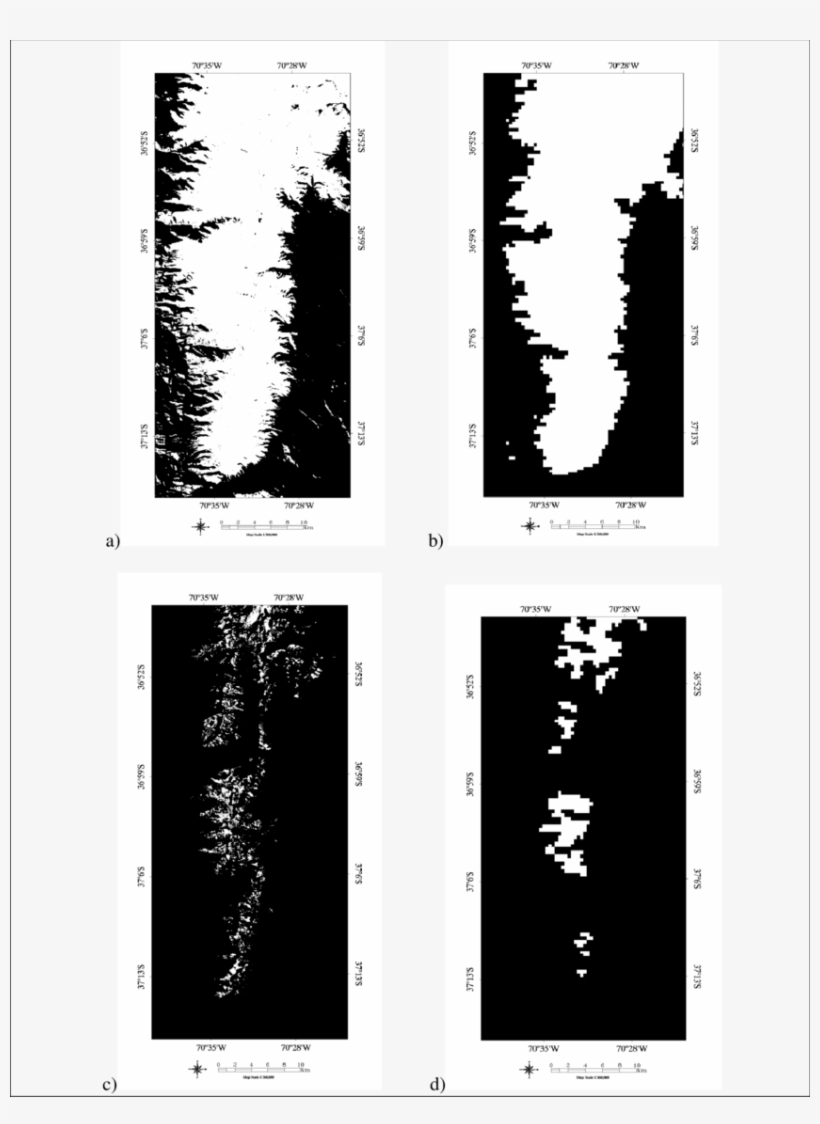 Área Cubierta De Nieve Obtenida Del Landsat 7 Etm Y - Monochrome, transparent png #8403133