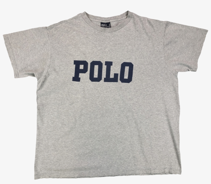 Vintage Polo Ralph Lauren Logo Tee Grey - Active Shirt, transparent png #8403334