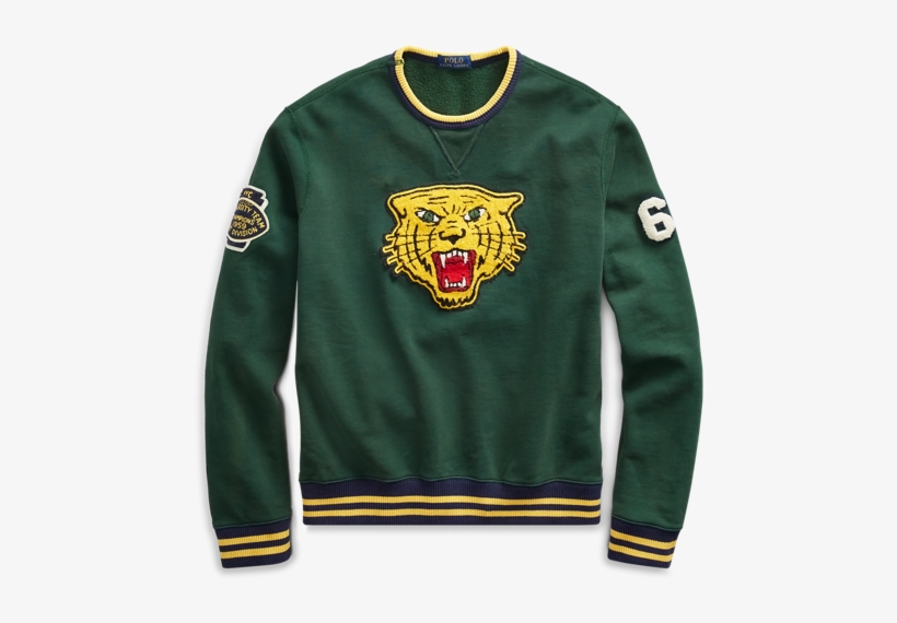 Polo Ralph Lauren Men Tiger Patch Nyc 67 Varsity Crewneck - Sweat Ralph Lauren Tigre, transparent png #8403409