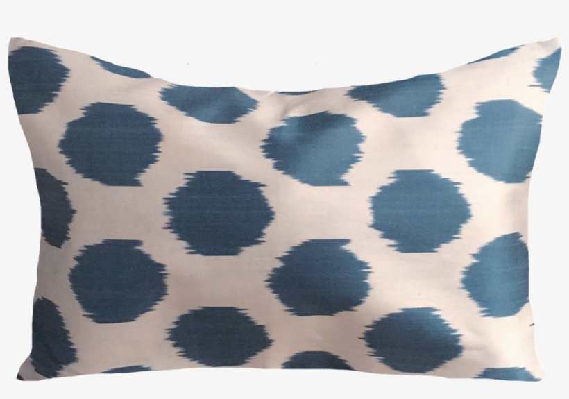 Blue Dot Silk Ikat - Cushion, transparent png #8403684